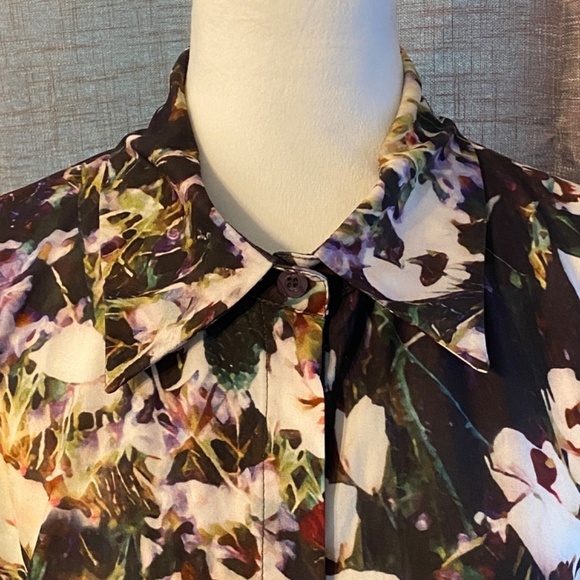 Dalia Macphee Pleated Shirt dress Multicolored abstract floral 33382 - Picture 3 of 13